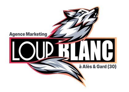 Logo de l'agence de marketing et communication Loup Blanc à Alès et dans le Gard
