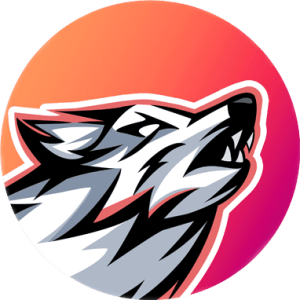 Loup Blanc miniature rond, pour l'agence de communication d'alès