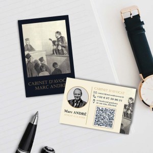 Carte visite Cabinet Marc André x Loup Blanc Alès agence marketing